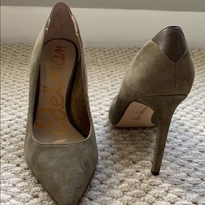 Green suede Sam Edelman heels sz 9.5